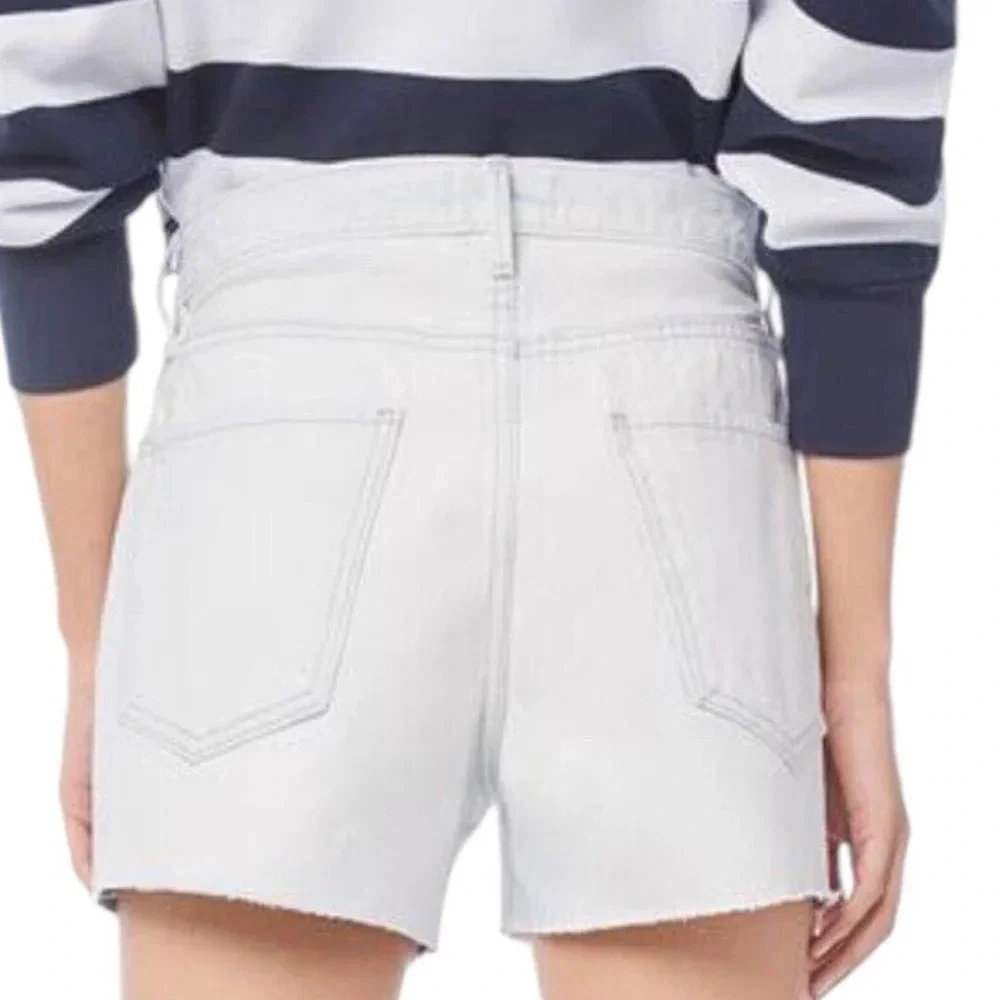 FRAME le Ultra Baggy Jean Shorts Vintage Bleached Out Blue Wash size 27